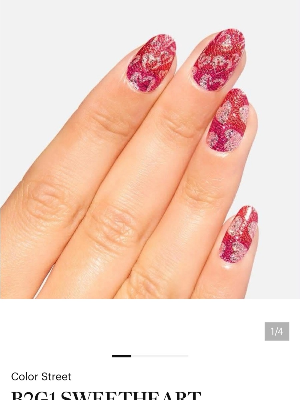 Color Street Sweetheart Sparkle Press-On Nails